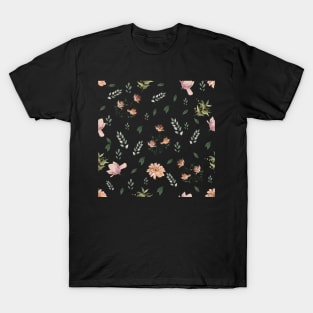 Botanical Colorful Countryside Flowers Pattern T-Shirt